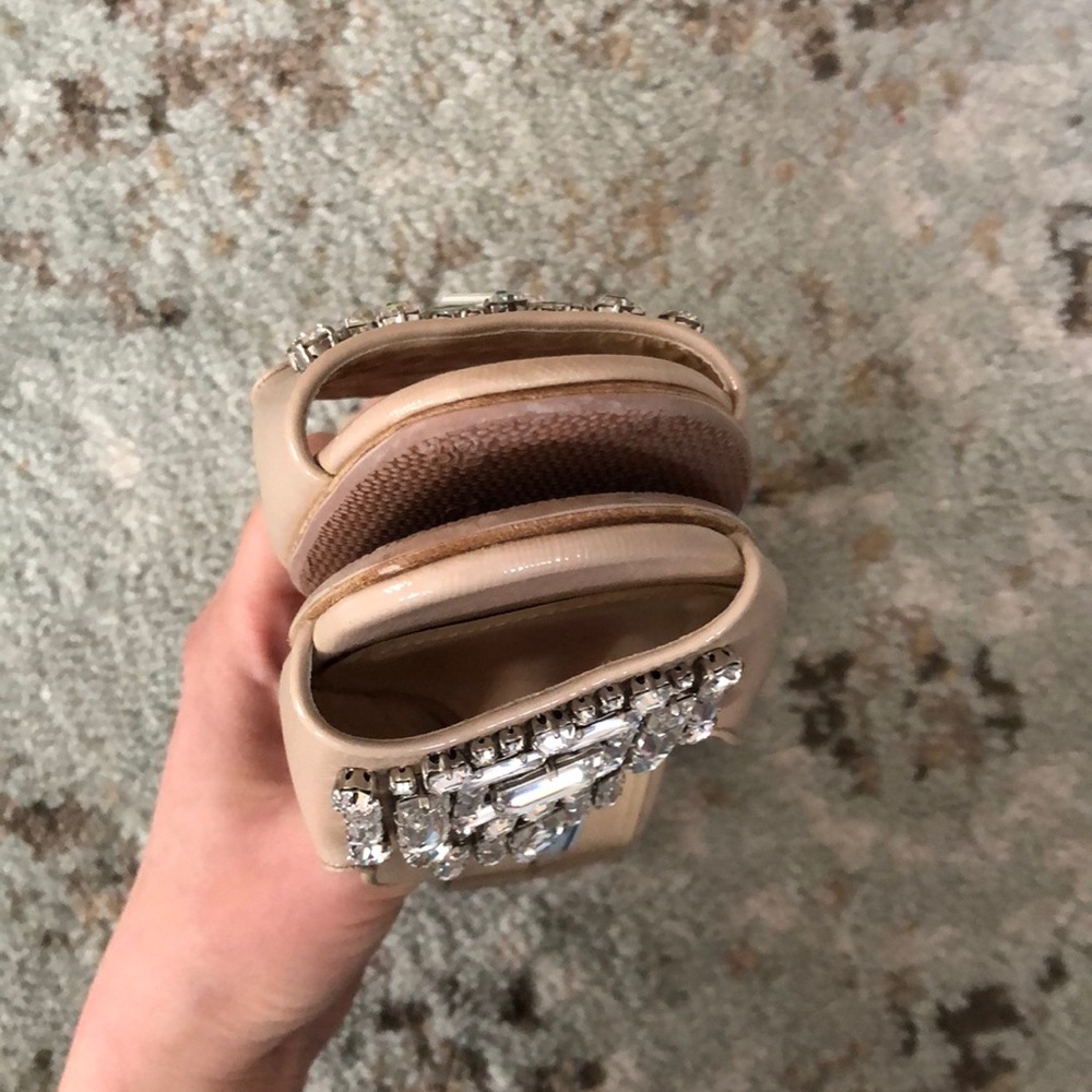Prada Nude Jeweled Slide Sandals - Picture 6 of 8